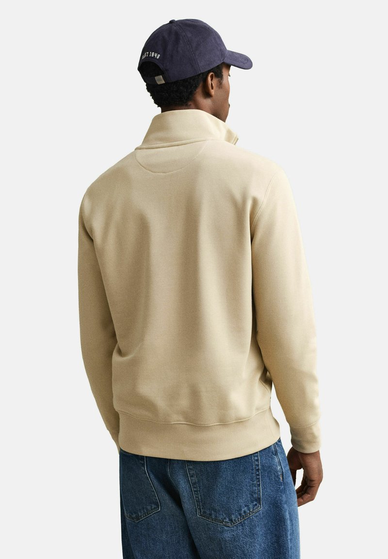 GANT REG SHIELD HALF ZIP - Mikina - oat beige