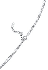 Collana in argento con molteplici stili di maglie collegate, dotata di chiusura a moschettone e catena di lunghezza regolabile per la vestibilità. Marcata "925" per argento sterling.