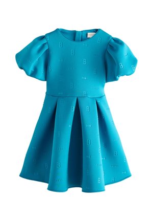 REGULAR FIT PUFF SLEEVE EMBOSSED - Denné šaty - teal blue