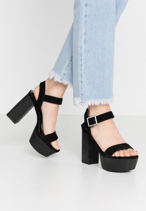 LEATHER - Sandales à talons hauts - black