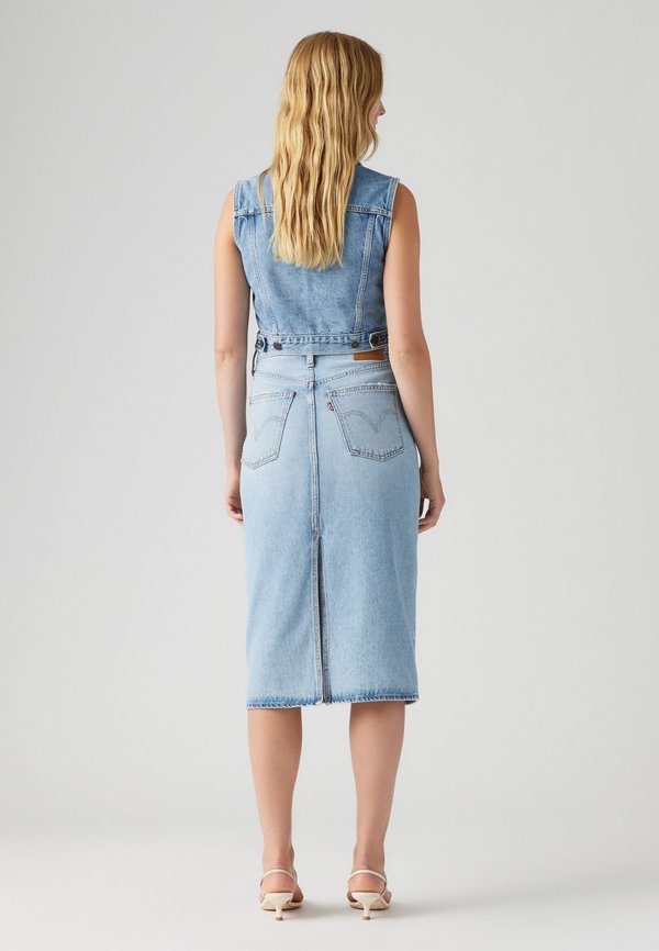 HR BACK SLIT SKIRT - Denim skirt - riveting clean hem3