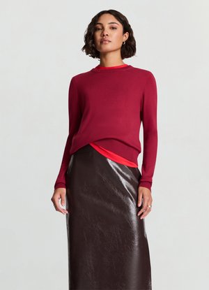 GIROCOLLO LEGGERA A UNITA - Pullover - bordeaux chiaro