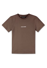 YONA SLIM TEE - Basic póló - washed cozy brown/white gum