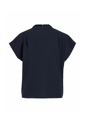 VILA, SHORT SLEEVED TOP VIMERLANO HIGH NECK - T-shirt imprimé - navy blazer