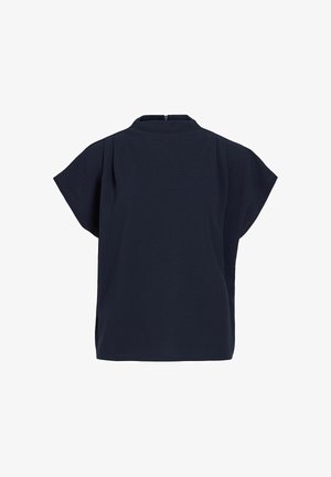 VILA, SHORT SLEEVED TOP VIMERLANO HIGH NECK - T-shirt imprimé - navy blazer