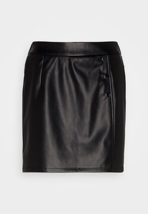 VILA VITALLA BUTTON SKIRT - Mini krilo - black/silver