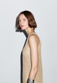 Massimo Dutti STRAPPY ROUND NECK - Top - beige