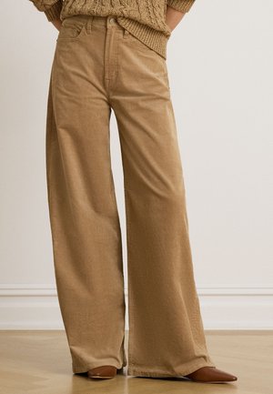 Lauren Ralph Lauren, CORDUROY HIGH-RISE SUPER WIDE-LEG PANT - Панталони - camel