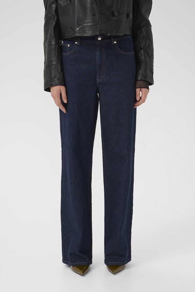Gestuz SUMMER WIDE - Wide Leg - unwashed denim