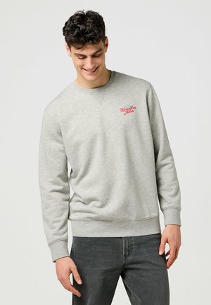 Wrangler LONG SLEEVE SMALL GRAPHIC CREW - Felpa - mid grey mel