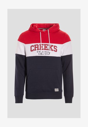 Creeks, AMERICAN INSPIRATION FASHION COOL EASY CREEKS TRICOLOU - Jersey con capucha - red