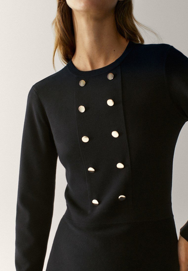 Massimo Dutti Stickad klänning black Zalando.se Massimo Dutti Stickad klänning black Zalando.se