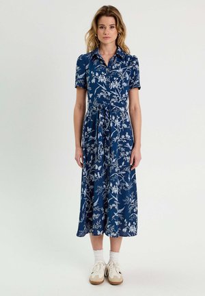 LANGE  MIT GÜRTEL - Robe chemise - bleu marine