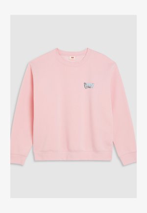 Jasnoróżowy sweatshirt wykonany z miękkiej bawełny, z małym, kolorowym logo Levi's na lewej stronie klatki piersiowej. Ściągacze przy mankietach i u dołu.