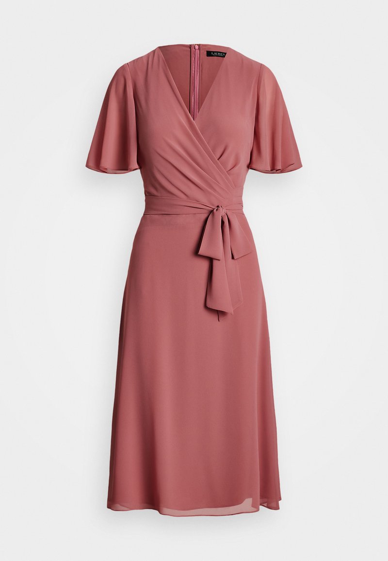 Lauren Ralph Lauren BELTED GEORGETTE DRESS - Koktailové šaty/večierkové šaty - rose blush