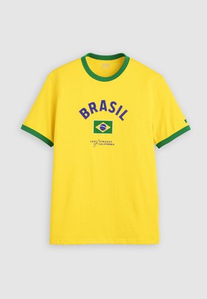 Levi's®, FOOTBALL RINGER - Majica kratkih rukava s printom - yellow/green/blue