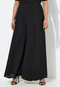 Ulla Popken - WIDE - Trousers - black Thumbnail Image 1