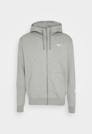 Felpa con zip - mottled dark grey