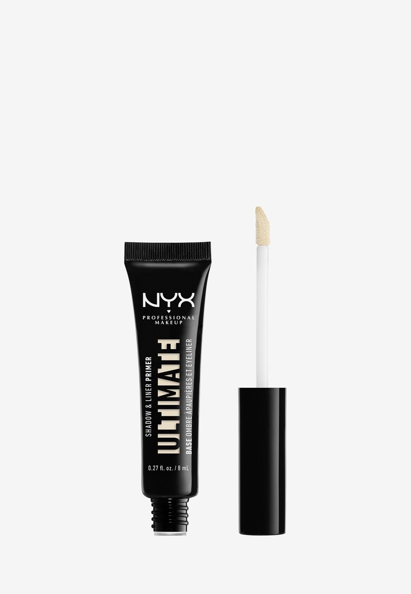 NYX Ultimate Shadow & Liner Primer i et sort rør med fed hvid skrift. Inkluderer en hvid applikator med en blød, spids spids.