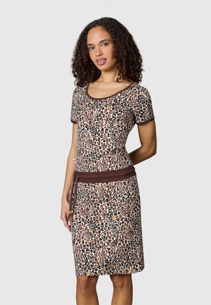 Ragwear SOMMERKLEID BAOMI ZOO YOUMODO - Vestito di maglina - brown
