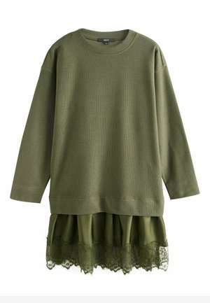 SET - sukňa v tvare A - khaki green