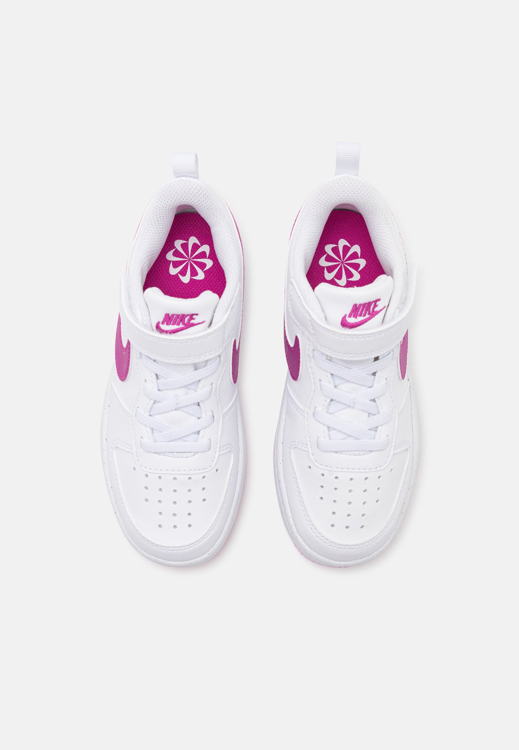 nike white iridescent court borough junior trainers