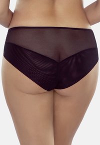 Brieft din negru din material transparent, cu un brâu neted și un design cu panouri texturate. Dispune de un spate semi-transparent și un model geometric contrastant.
