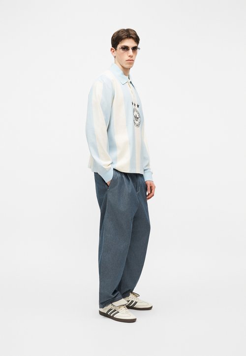 adidas STRIPED - Long sleeved top - ice blue/cream white — photo 2