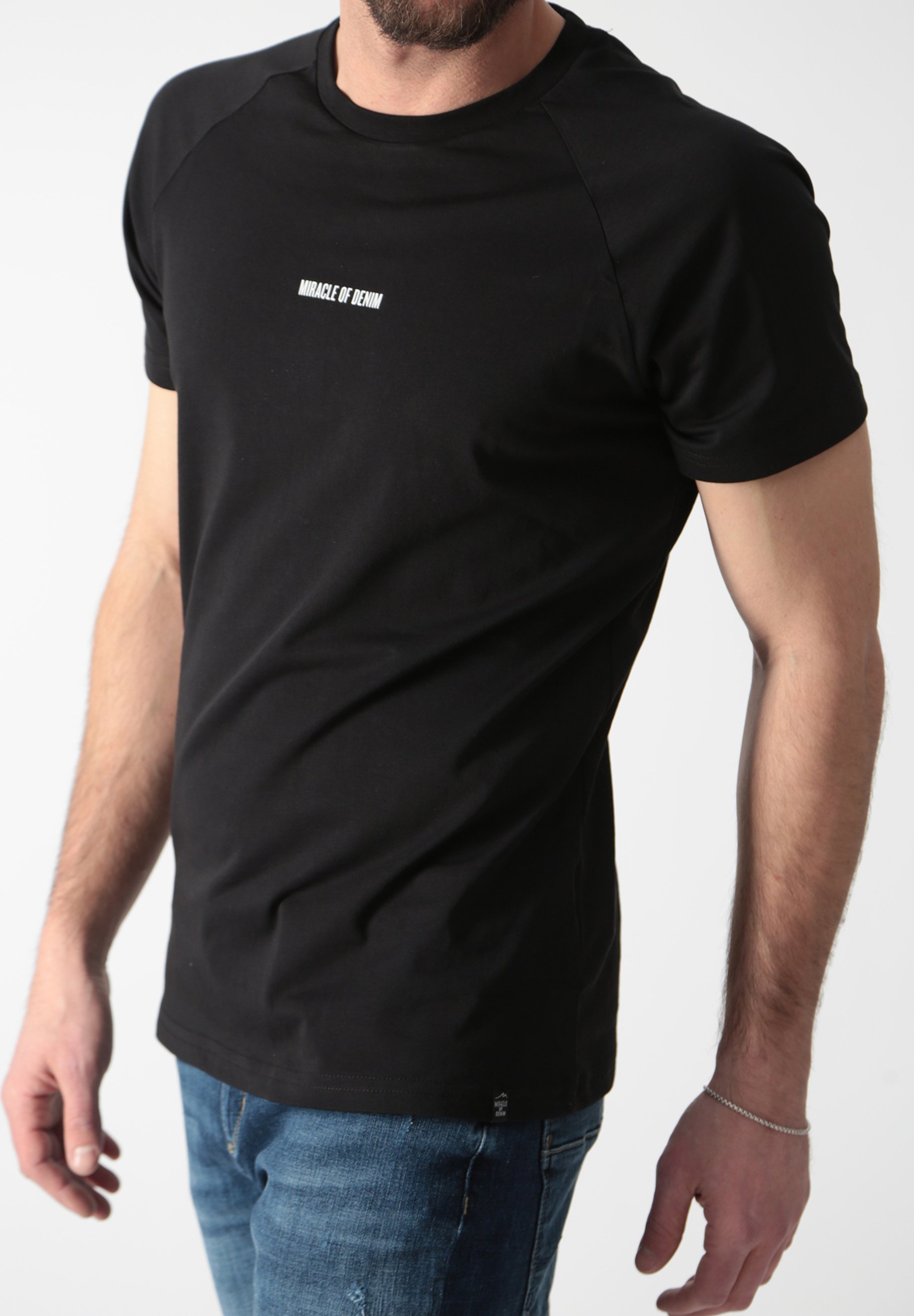 Denim Basic T-shirt - schwarz 