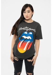 Paradiso Clothing THE ROLLING STONES RAINBOW TONGUE - Print T-shirt - charcoal