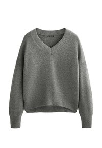 SOFT KNIT V-NECK - Vesta - light grey