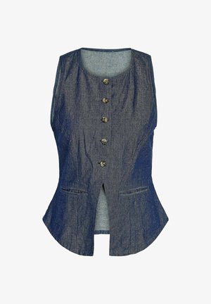 Noisy May, WAISTCOAT NMDALI - Chaleco - dark blue denim1