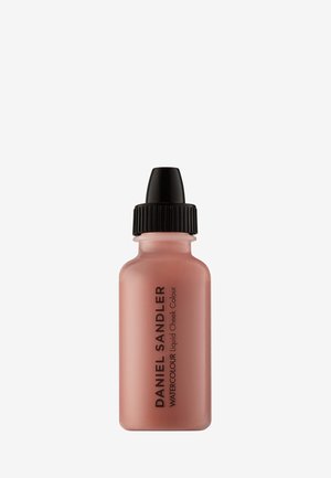 Lille frostet flaske med sort dråbetud, der indeholder Daniel Sandler Watercolour Liquid Cheek Colour i en blød pink nuance.