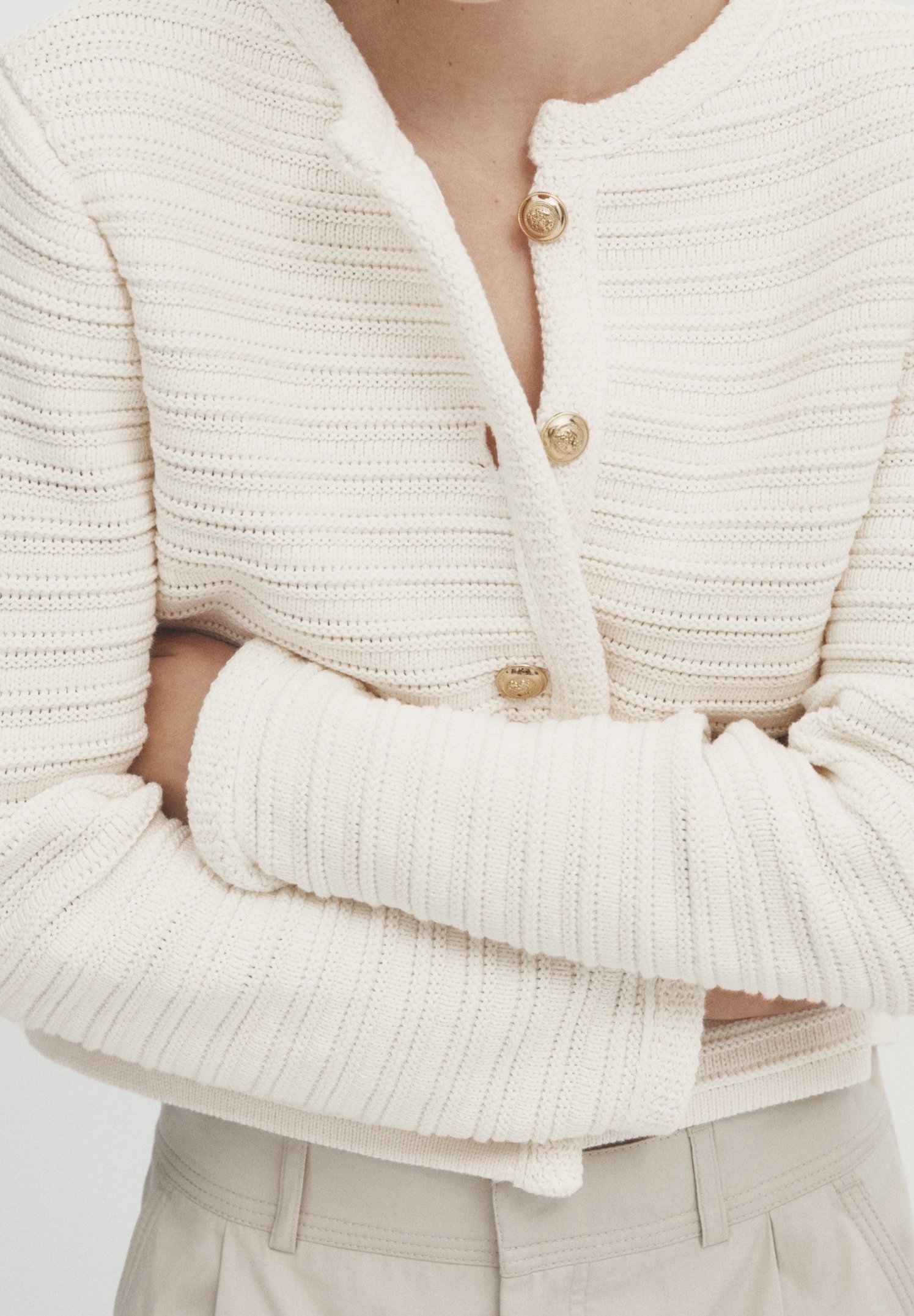 Massimo Dutti Cardigan - white - (Pre-owned) - Zalando