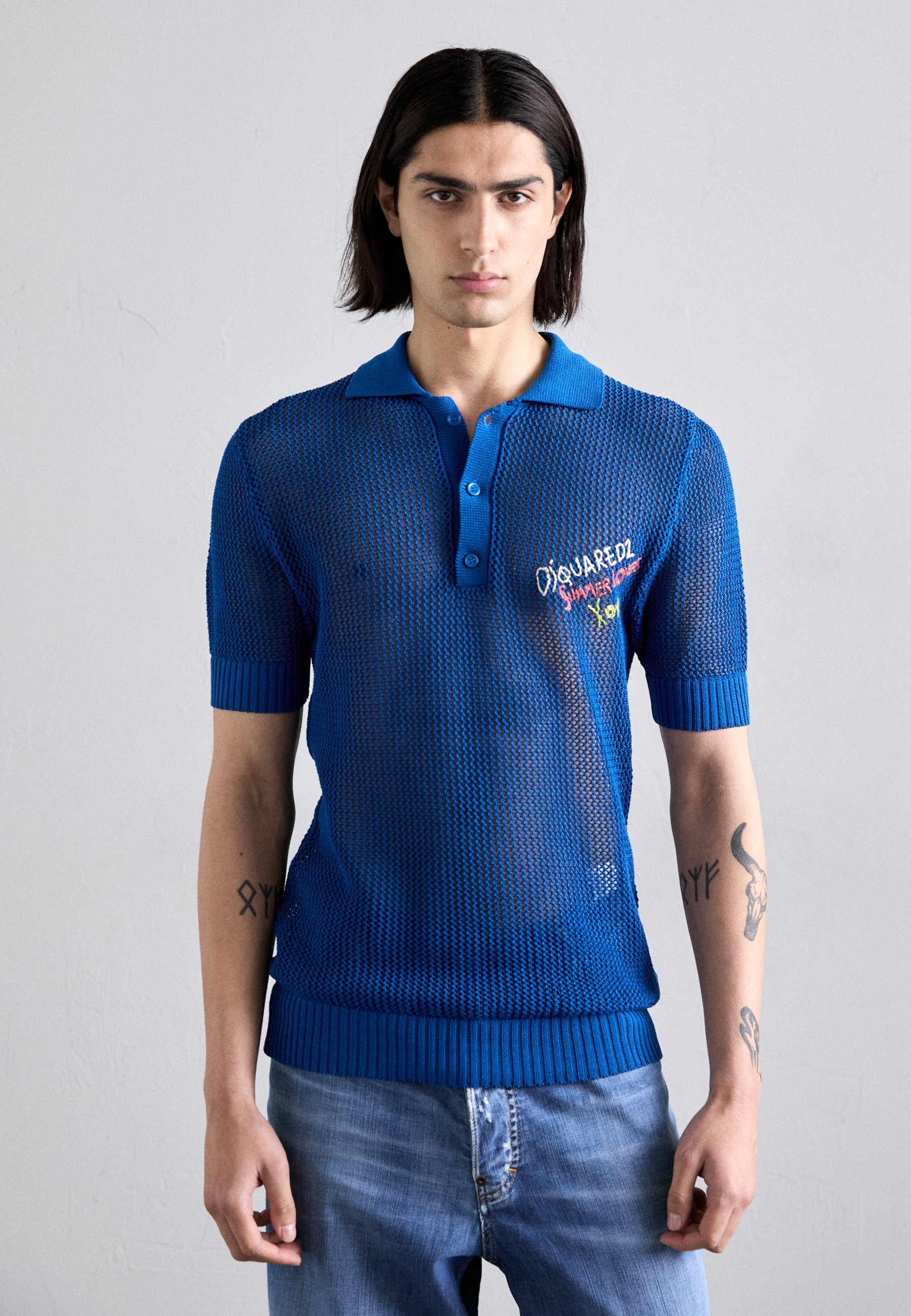 Tシャツ・カットソー Dsquared2 Logo Embroidery Polo Shirt Dsquared2 Polo shirt - blue - Zalando.co.uk