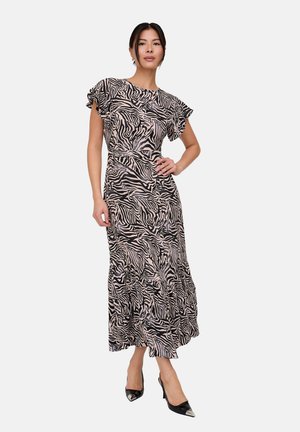 ZELDA TIERED ZEBRA PRINT - Maxikleid - beige black