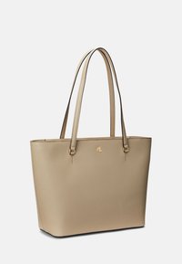 Lauren Ralph Lauren CROSSHATCH LEATHER MEDIUM KARLY TOTE - Torbica - birch tan