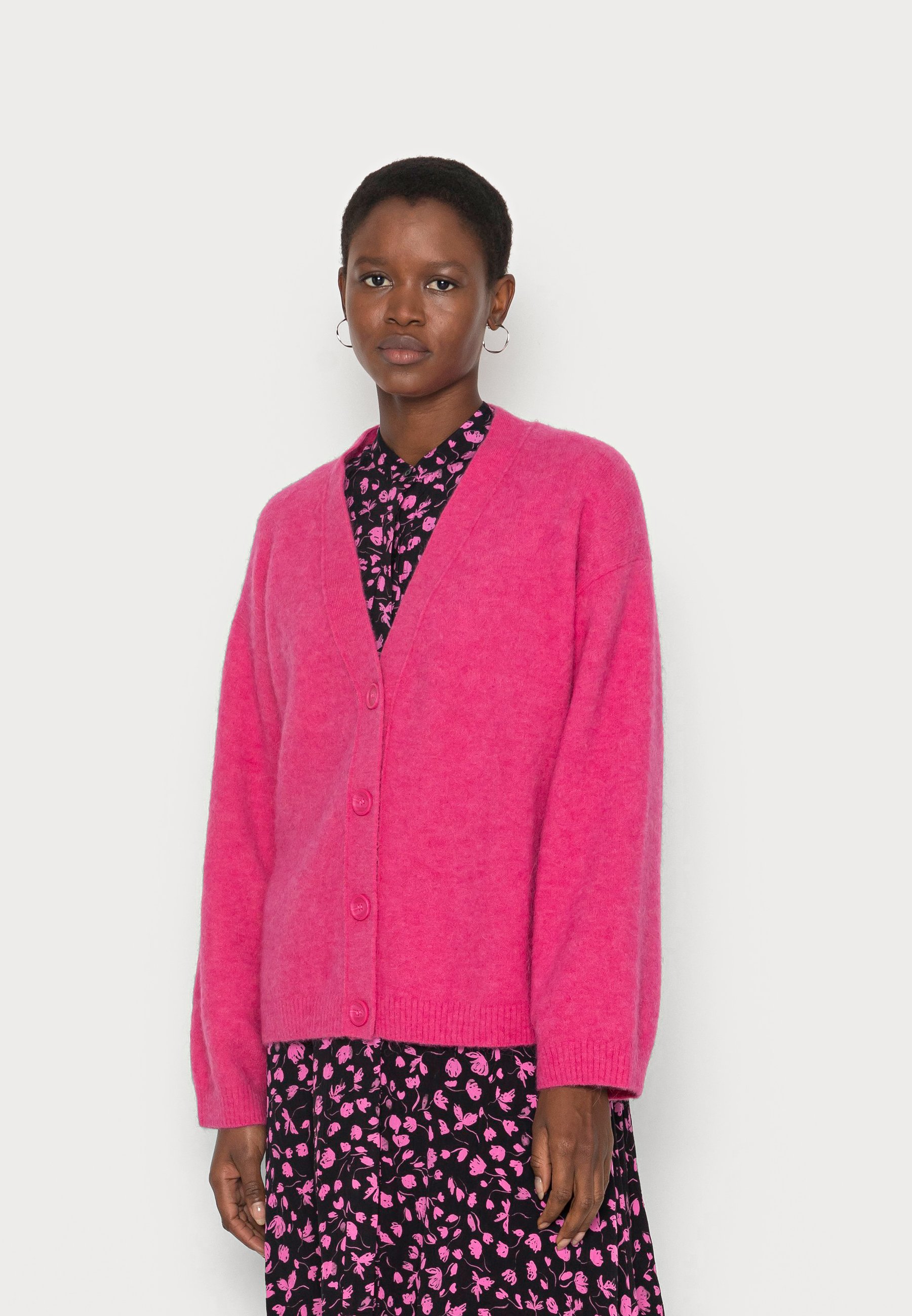 ARKET Cardigan - fuschia pink/pink 