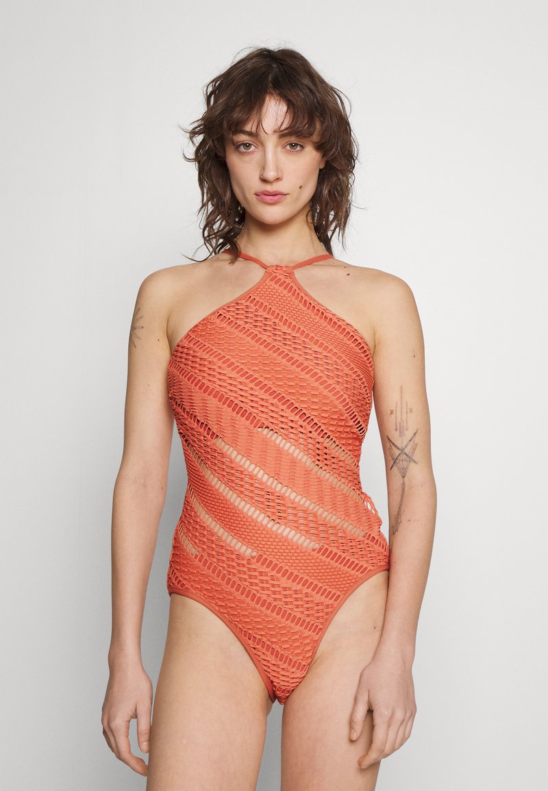 Seafolly MARRAKESH HIGH NECK ONE PIECE Swimsuit cinnamon/light brown Zalando.de