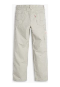 Beige cargo kalhoty s rovnýms střihem. Vybavené zadními náprsními kapsami a boční kapsou. Vyrobeny z pevné bavlněné látky s detaily prošití.
