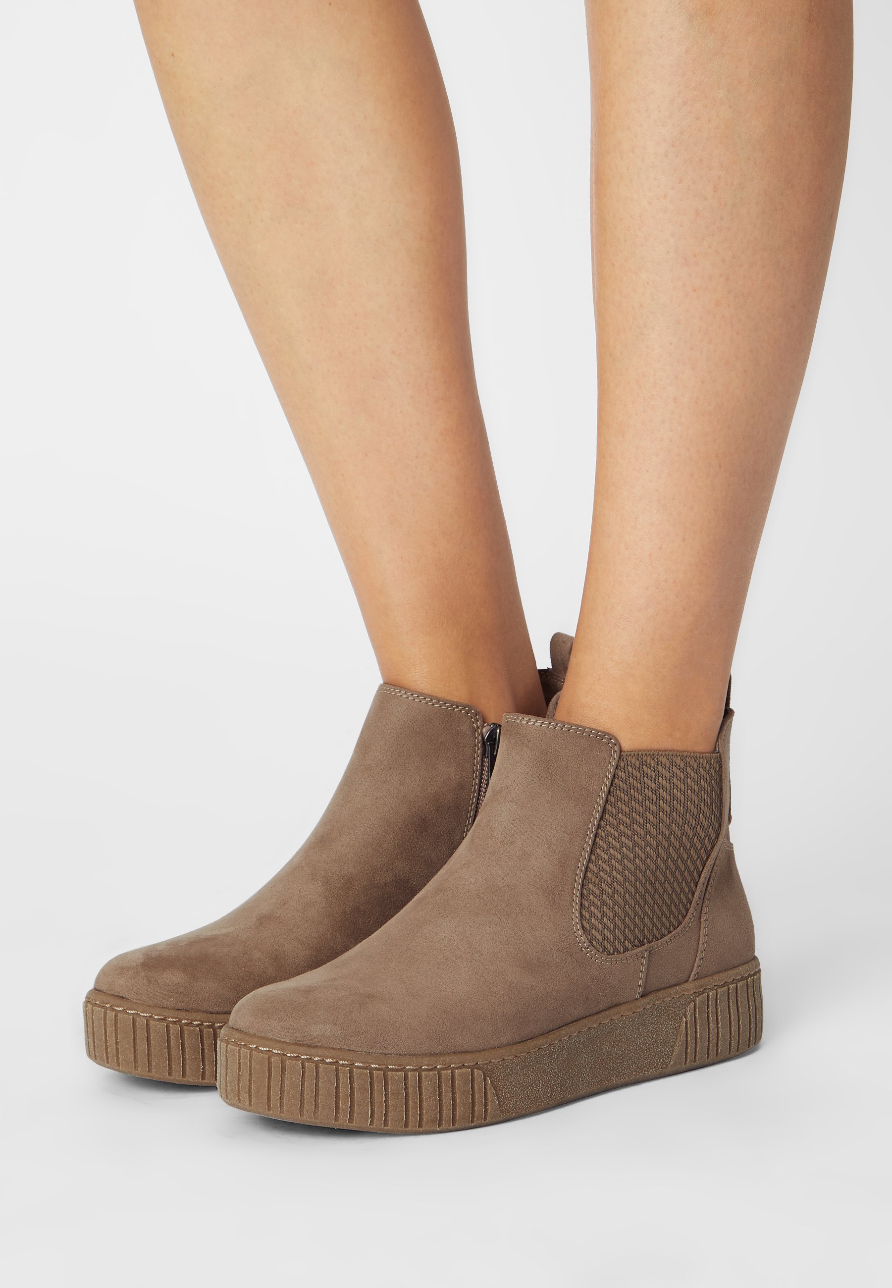 Marco Tozzi Platform ankle boots - antelope/taupe - Zalando.co.uk
