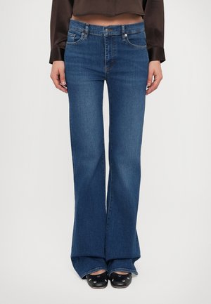 THE ICON LONG - Bootcut farmer - dark-blue denim