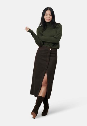 JILIAN TRENDY-HIGH WAIST MIDI  - Wickelrock - chocolat