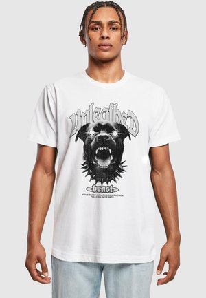 Mister Tee THE UNLEASHED BEAST TEE - T-shirt med print - white