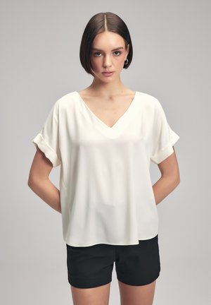 SHORT SLEEVES V NECK  - T-shirt basique - vanilla