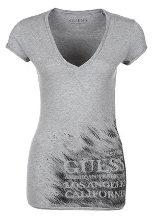 Print T-shirt - mottled grey