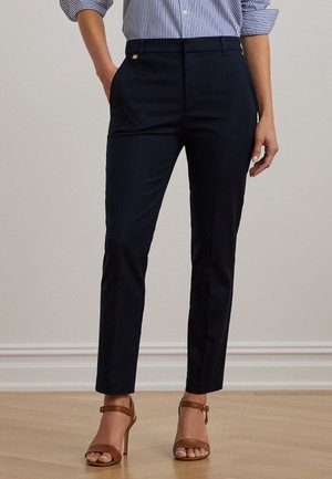 Lauren Ralph Lauren Petite DOUBLE FACED STRETCH COTTON TROUSER - Auduma bikses - navy