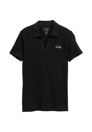 TOM TAILOR, BASIC MIT LOGO-STICKEREI - Poloshirt - deep black