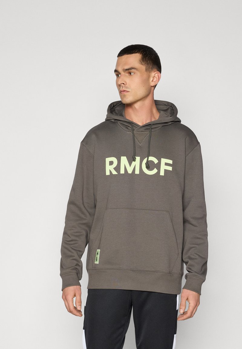 adidas Performance REAL MADRID SEASONAL HOODIE - Mikina s kapucí - utility grey/almost lime