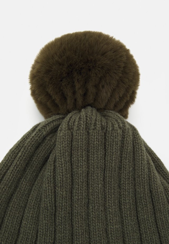 WARMY FOLD UP POMPOM - Beanie - olive/green
